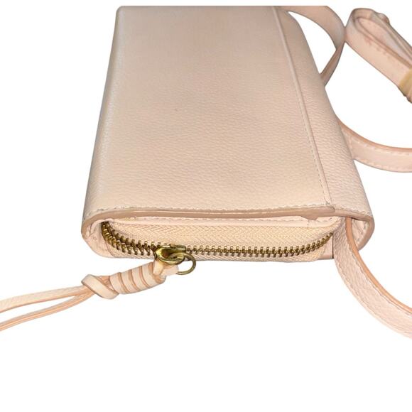 Lucky Brand Aila Convertible Leather Crossbody Wallet Organizer Pink Blush - Picture 5 of 11